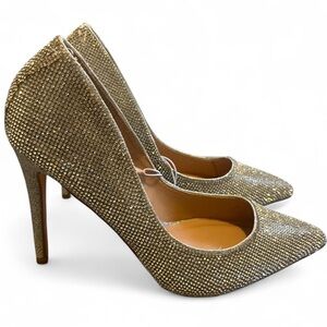 Steve Madden Silver Pointed-Toe Stiletto Heels